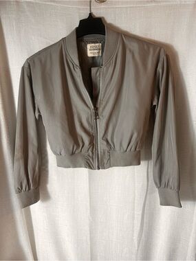 Ashley By 26 International Olive Cropped Bomber Jacket SIZE MEDIUM